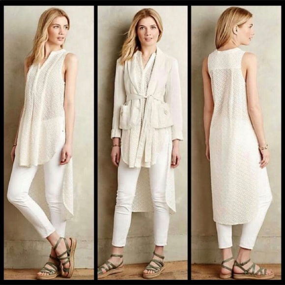 Anthropologie Tops - Anthropologie hi/lo Embroidered Tunic